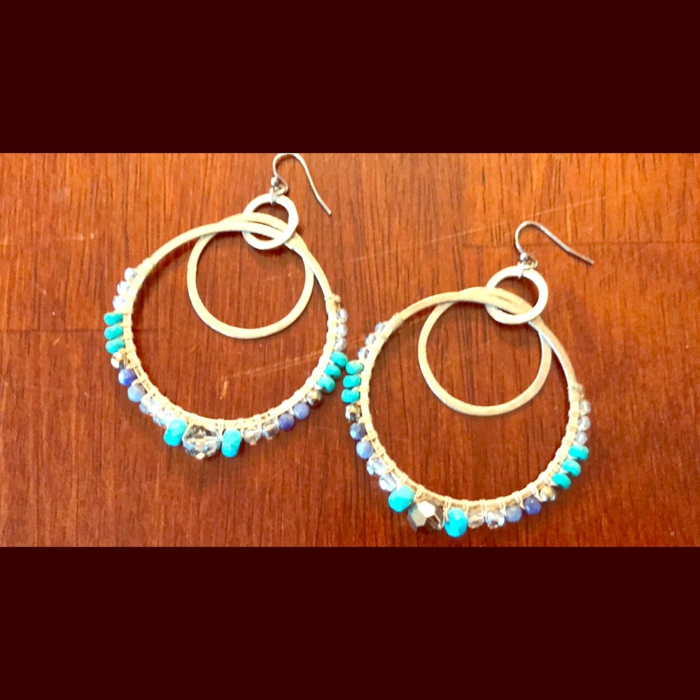 Chan Luu turquoise and crystal hoops